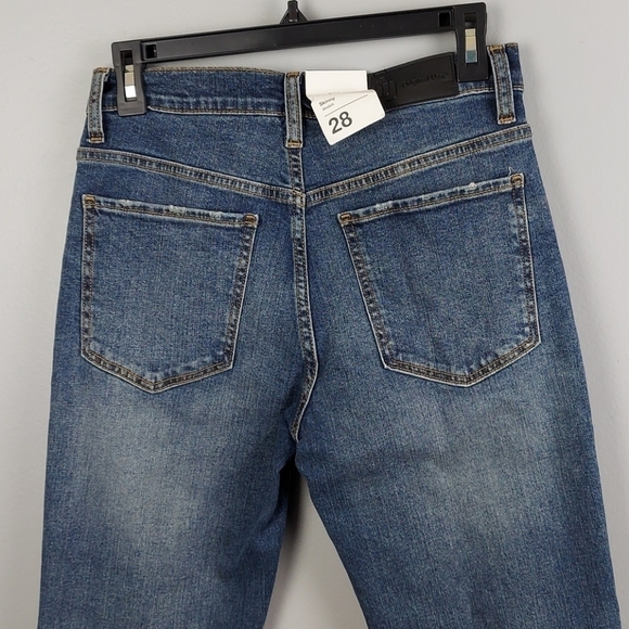 Mens Skinny Fit Mid-Rise Destructured Jeans - Picture 6 of 7